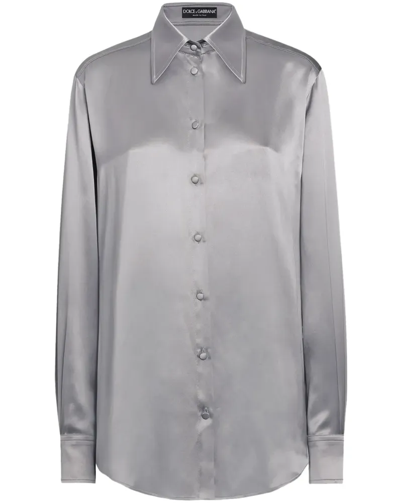 Dolce & Gabbana Seidenhemd mit Einsätzen - Grau Grau