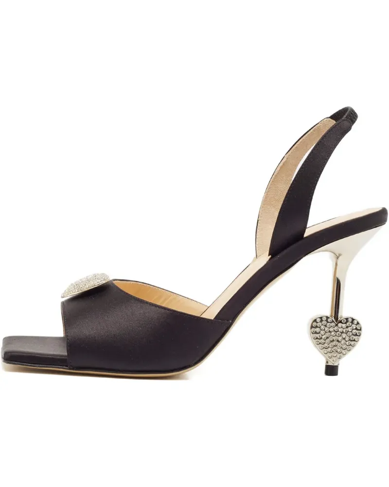 Mach & Mach Satin-Schuhe mit Herzabsatz - Black Black