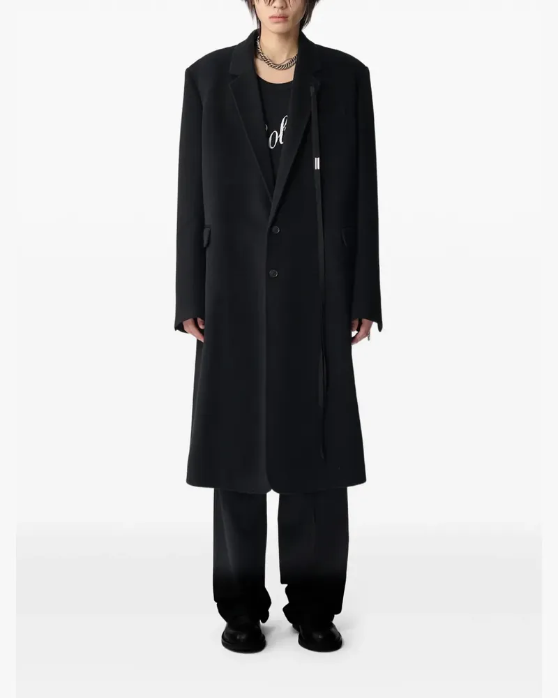 Ann Demeulemeester Mantel mit Knopfverschluss - Schwarz Schwarz