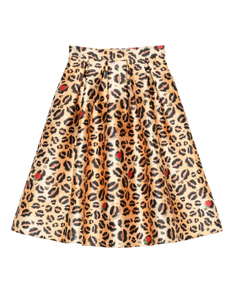 Alessandro Enriquez animal-print midi skirt - Nude Nude