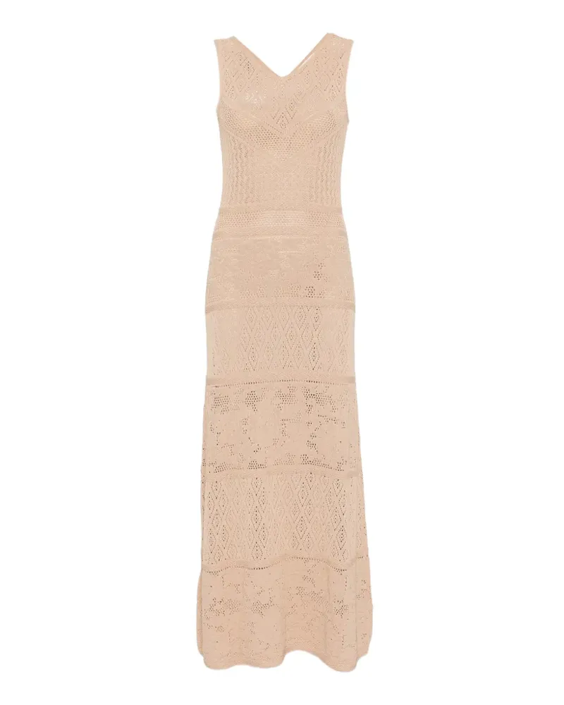 Blumarine pointelle-knit sleeveless maxi dress - Nude Nude