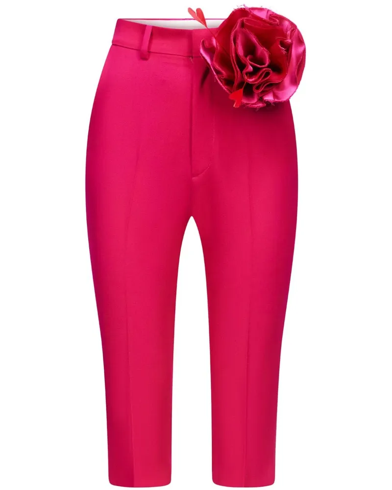 Area Shorts mit Blumenapplikation - Rosa Rosa