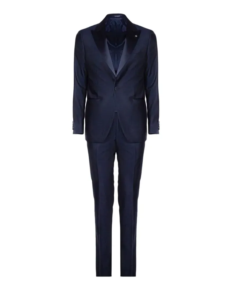 Tagliatore satin lapel tailored suit - Blau Blau
