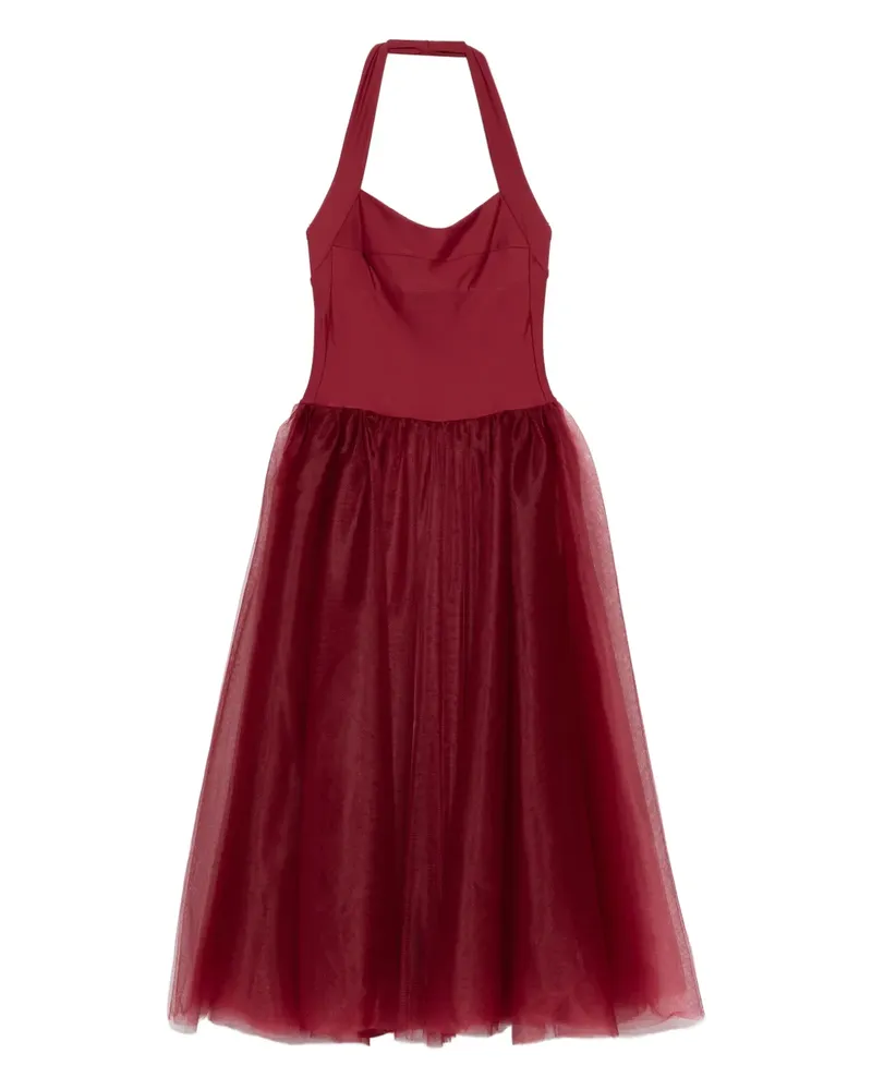 ATU Body Couture halterneck tulle-skirt midi dress - Rot Rot