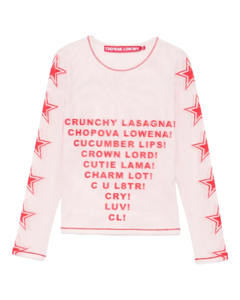 CHOPOVA LOWENA text print top - Rosa Rosa
