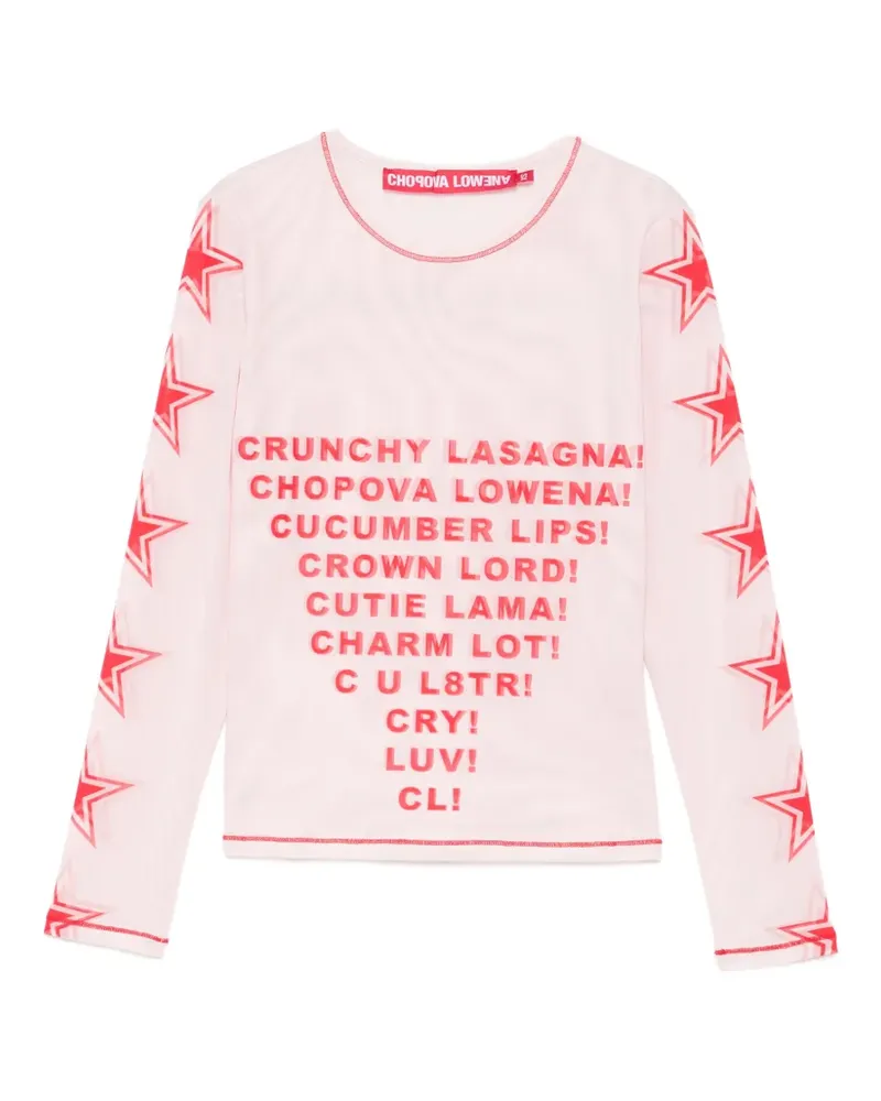 CHOPOVA LOWENA text print top - Rosa Rosa