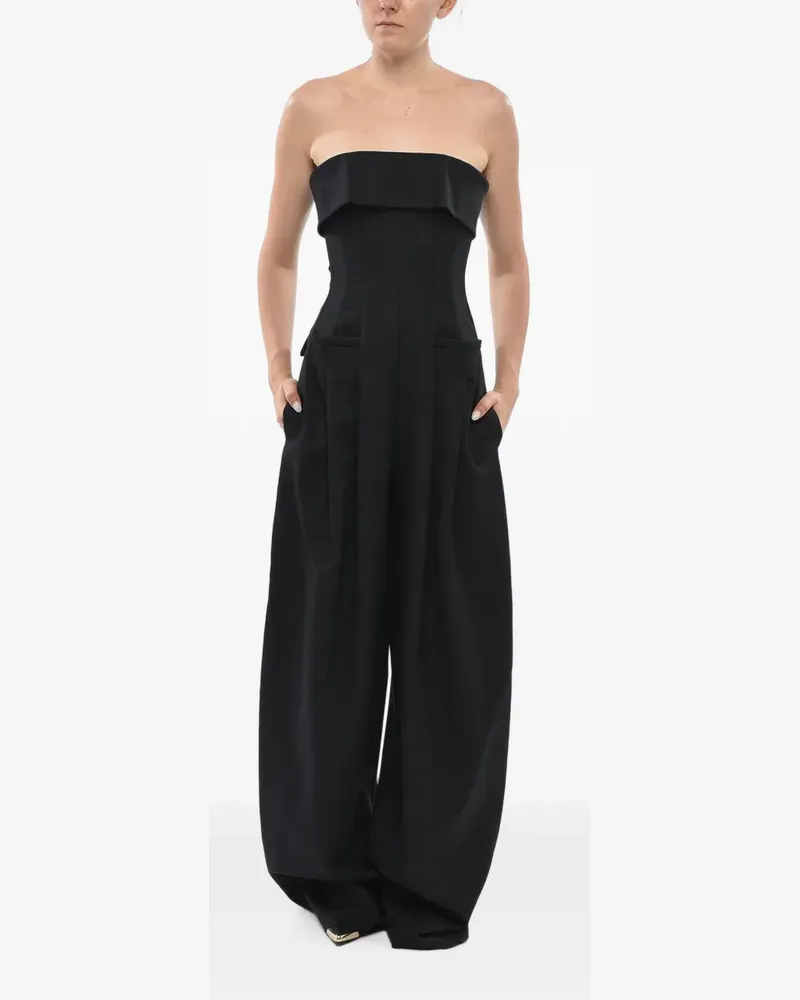 Dsquared2 strapless wide-leg wool jumpsuit - Schwarz Schwarz