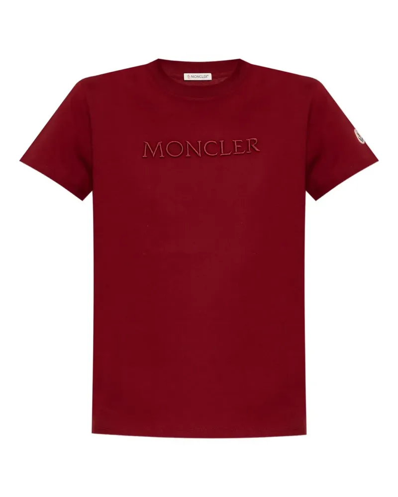Moncler T-Shirt mit Logo-Stickerei - Rot Rot