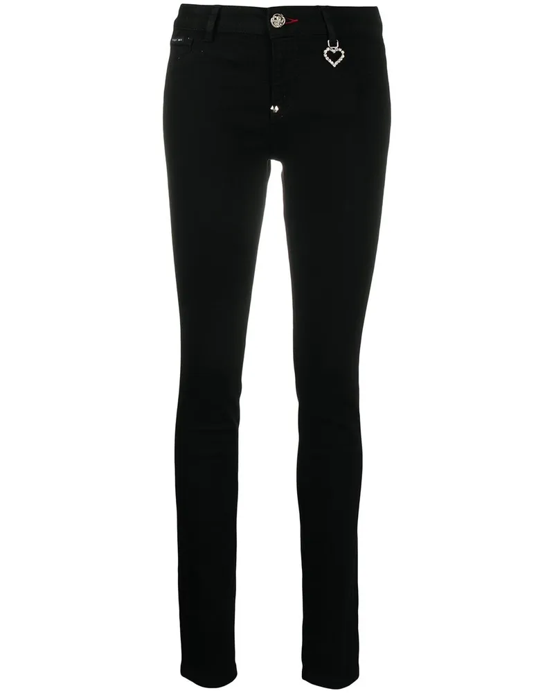 Philipp Plein Halbhohe 'TM' Skinny-Jeans - Schwarz Schwarz