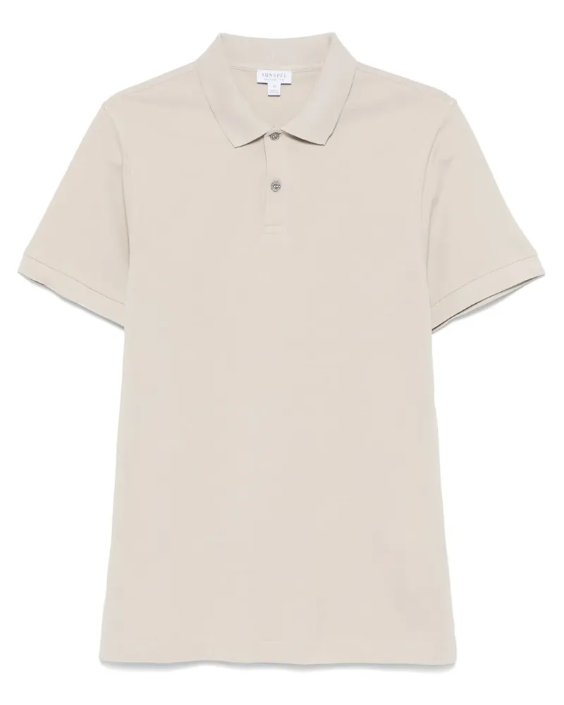 Sunspel Poloshirt aus Piqué - Nude Nude
