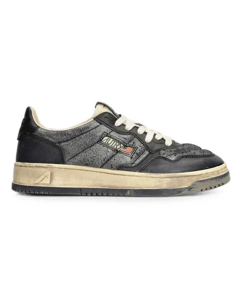 AUTRY Sup Vint distressed-effect panelled sneakers - Schwarz Schwarz