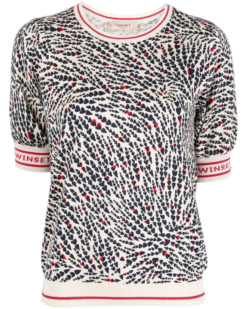 Twin-Set T-Shirt mit Herz-Print - Nude Nude