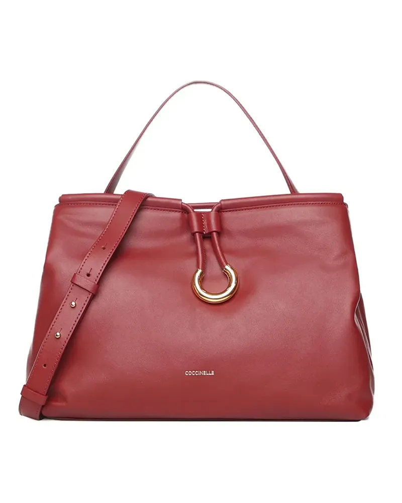 Coccinelle Tubular knot leather tote bag - Rot Rot