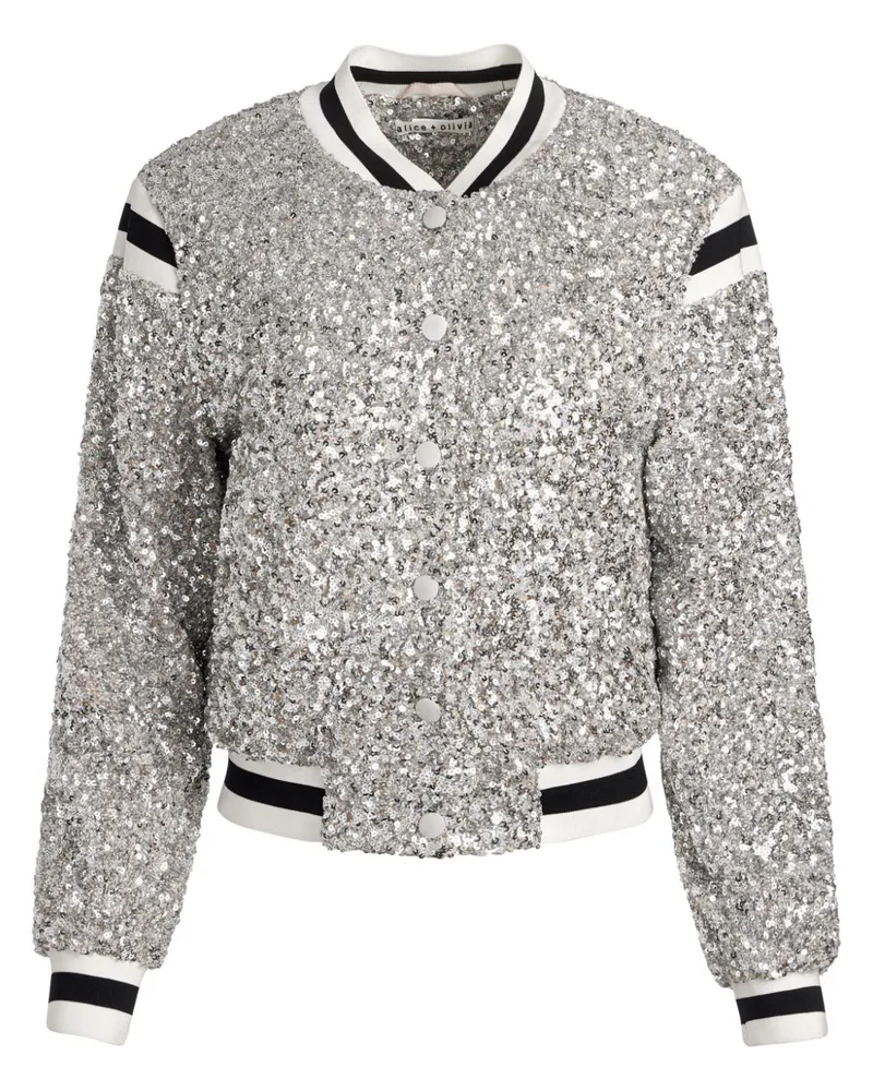 Alice + Olivia x The Beatles Keri Bomberjacke - Silber Silber