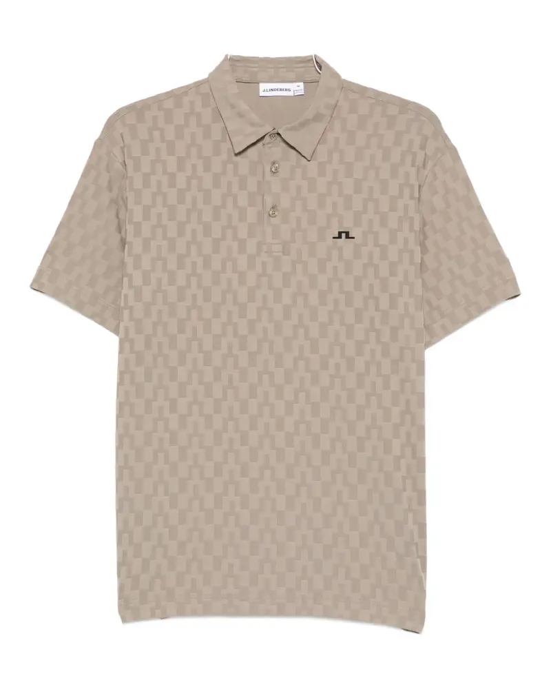 J.Lindeberg Kofe checkered short-sleeve polo - Braun Braun