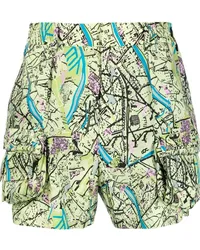 Fendi Cargo-Shorts mit Landkarten-Print Grün