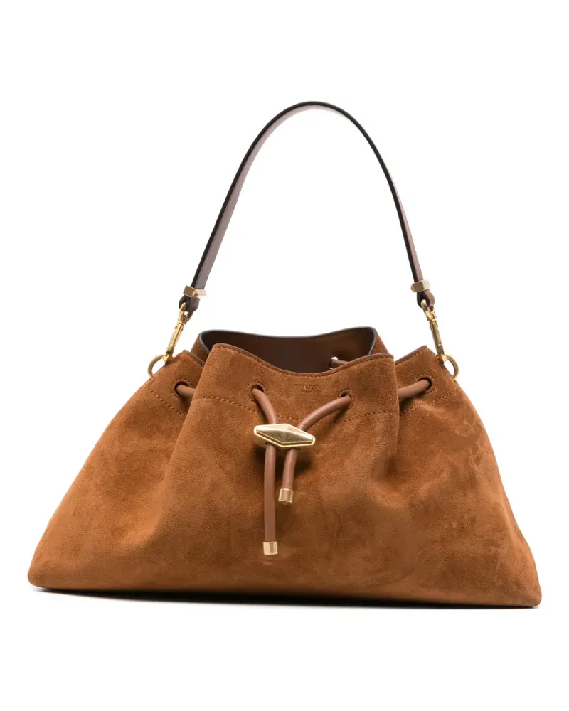 Jimmy Choo Bon Bon suede bucket bag - Braun Braun