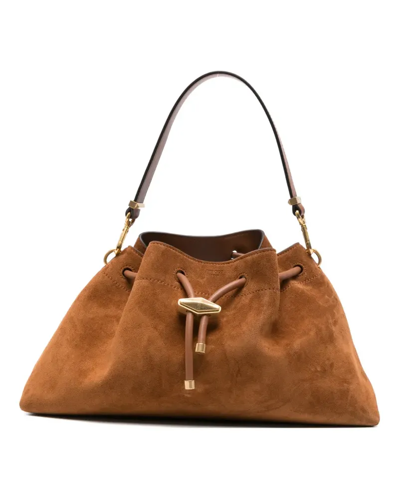 Jimmy Choo Bon Bon suede bucket bag - Braun Braun