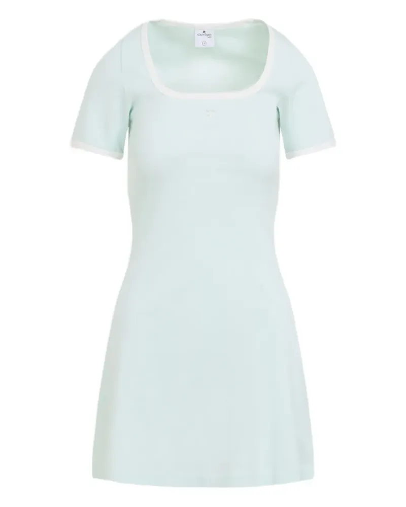 Courrèges Kleid mit eckigem Ausschnitt - Blau Blau