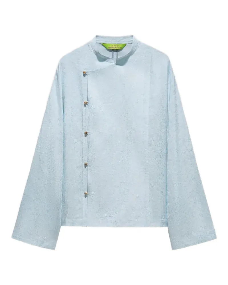 Shanghai Tang Tang jacquard-effect blouse - Blau Blau