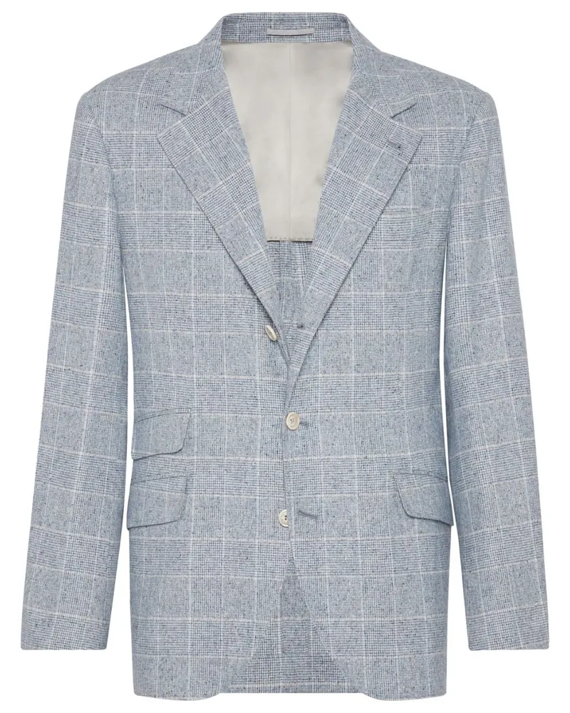 Brunello Cucinelli Kariertes Sakko - Blau Blau