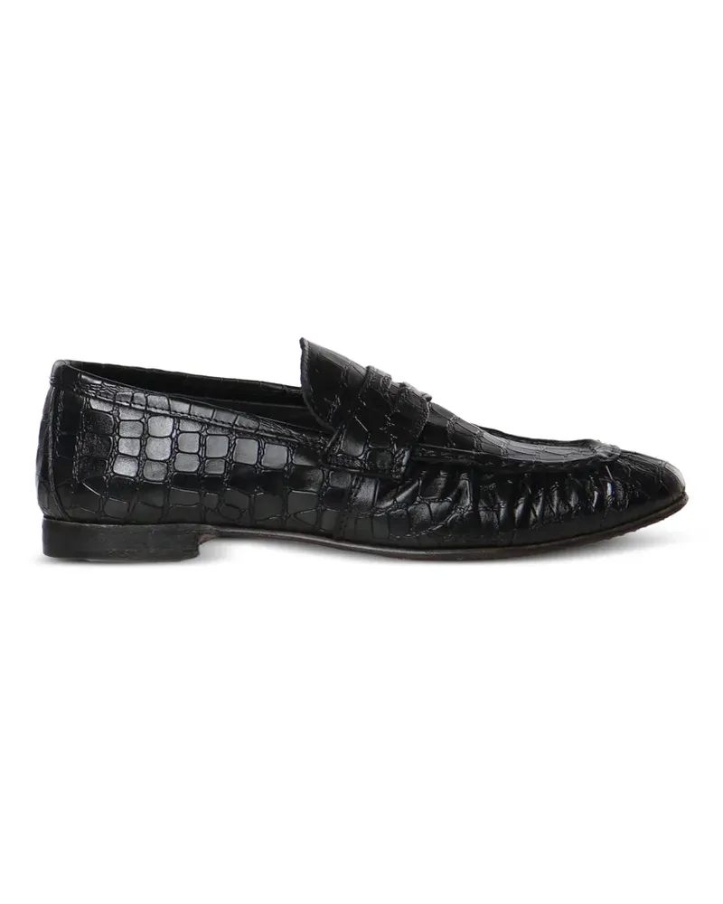 Giuliano Galiano Jacob croc-effect leather loafers - Schwarz Schwarz