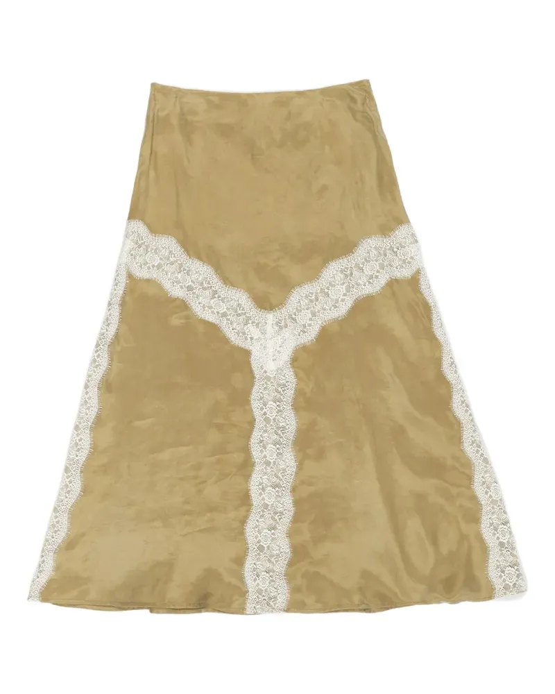 BIMBA Y LOLA lace-trimmed midi skirt - Grün Grün