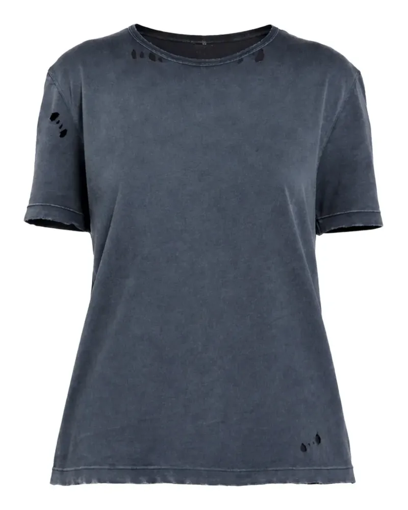 Ann Demeulemeester T-Shirt in Distressed-Optik - Schwarz Schwarz