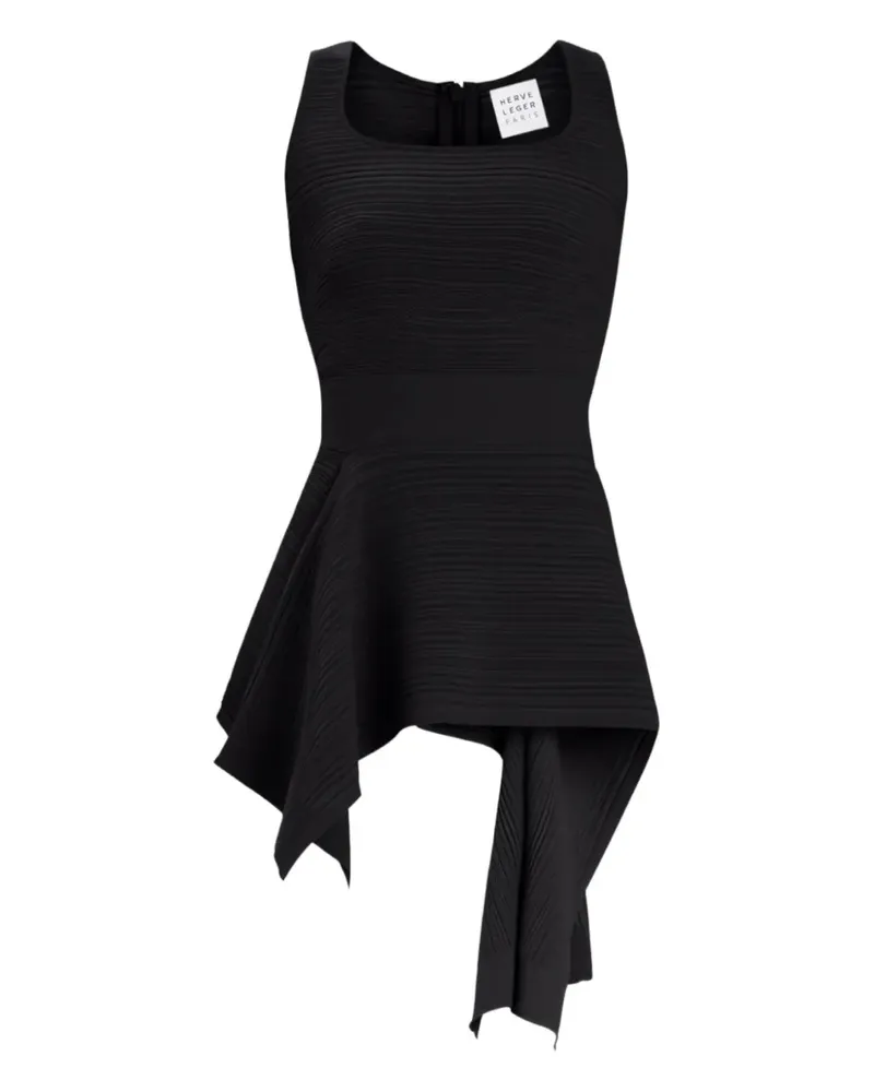 Hervé Léger Top mit Schößchen - Schwarz Schwarz
