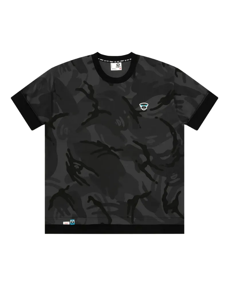BAPE T-Shirt mit Camouflage-Print - Schwarz Schwarz