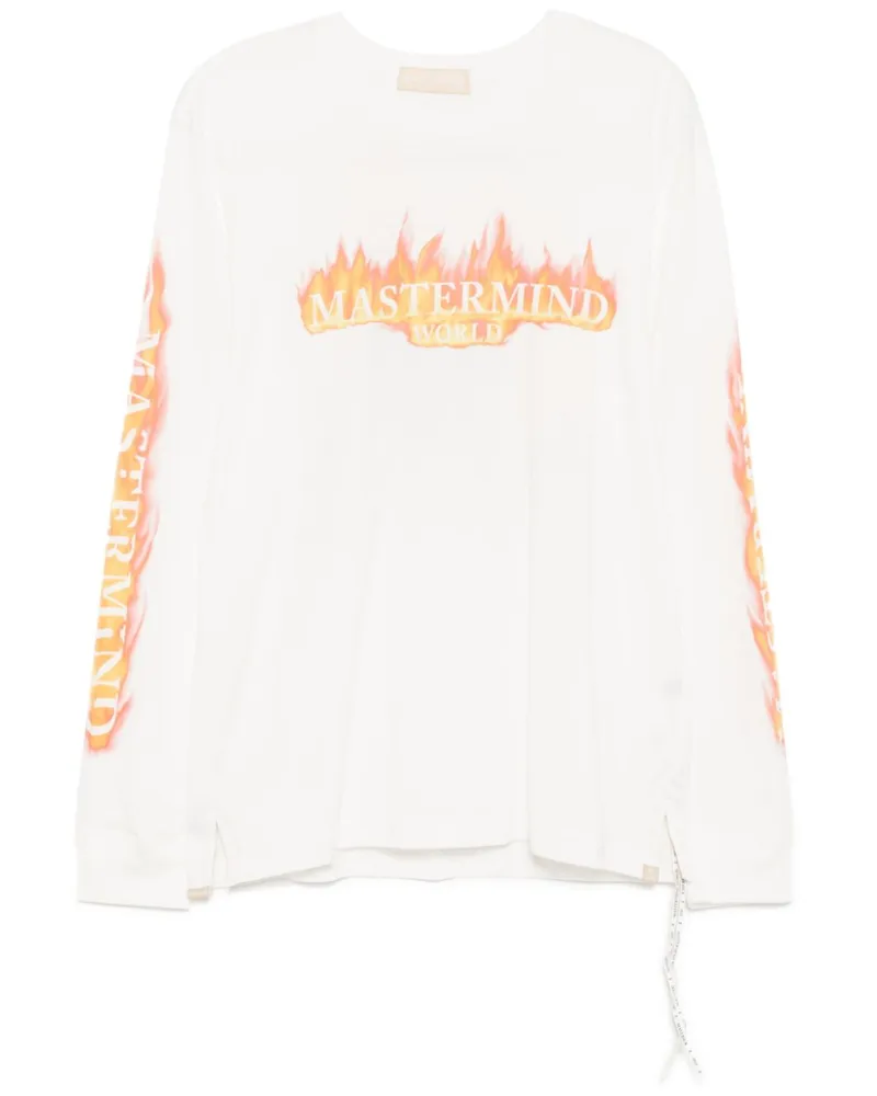 Mastermind World Langarmshirt mit Logo-Print - Weiß Weiß
