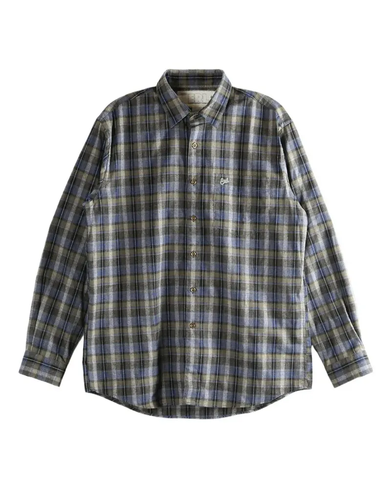 ERL Kariertes Hemd mit Knöpfen - Grau Grau