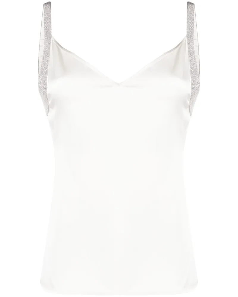 Fabiana Filippi Camisole-Top aus Satin mit Metallic-Besatz - Nude Nude