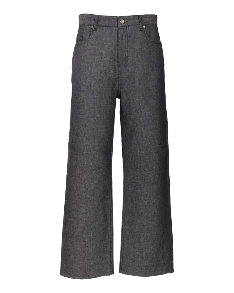 Fendi logo-embroidered jeans - Blau Blau