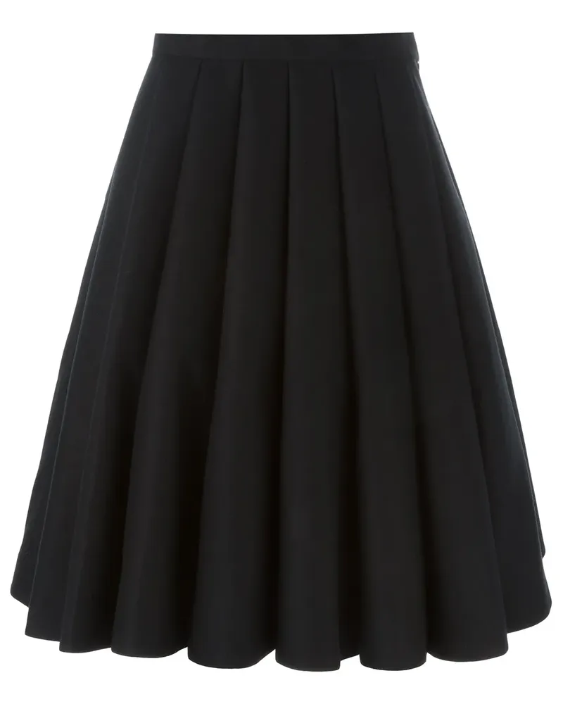Junya Watanabe Plissierter Wollrock - Schwarz Schwarz