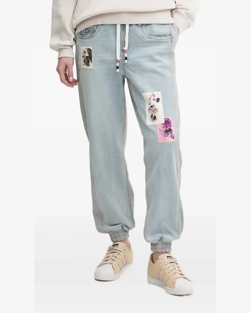 Desigual Jogginghose mit Blumen-Patch - Blau Blau