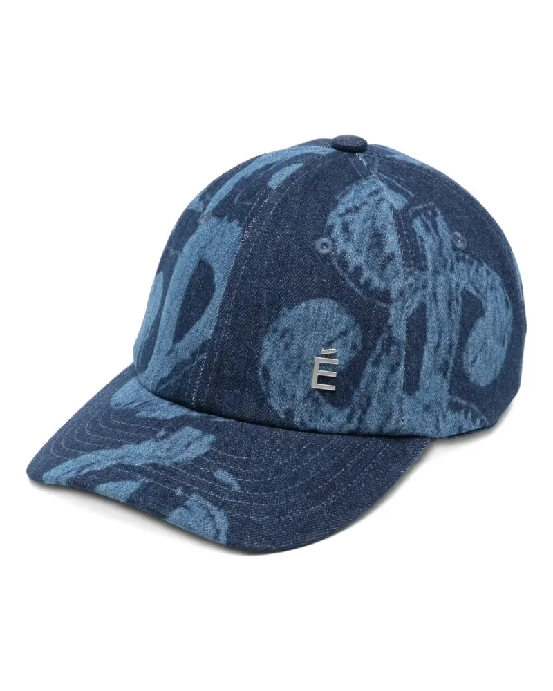 Études Studio logo-plaque denim cap - Blau Blau