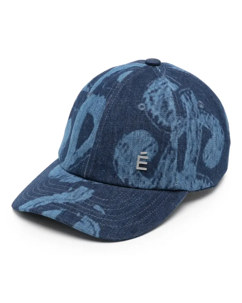 Études Studio logo-plaque denim cap - Blau Blau
