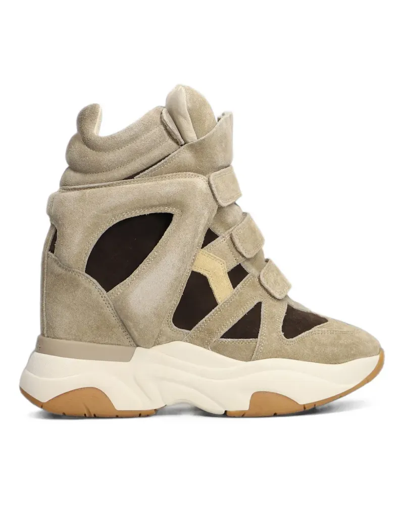 Isabel Marant Balskee suede wedge sneakers - Nude Nude