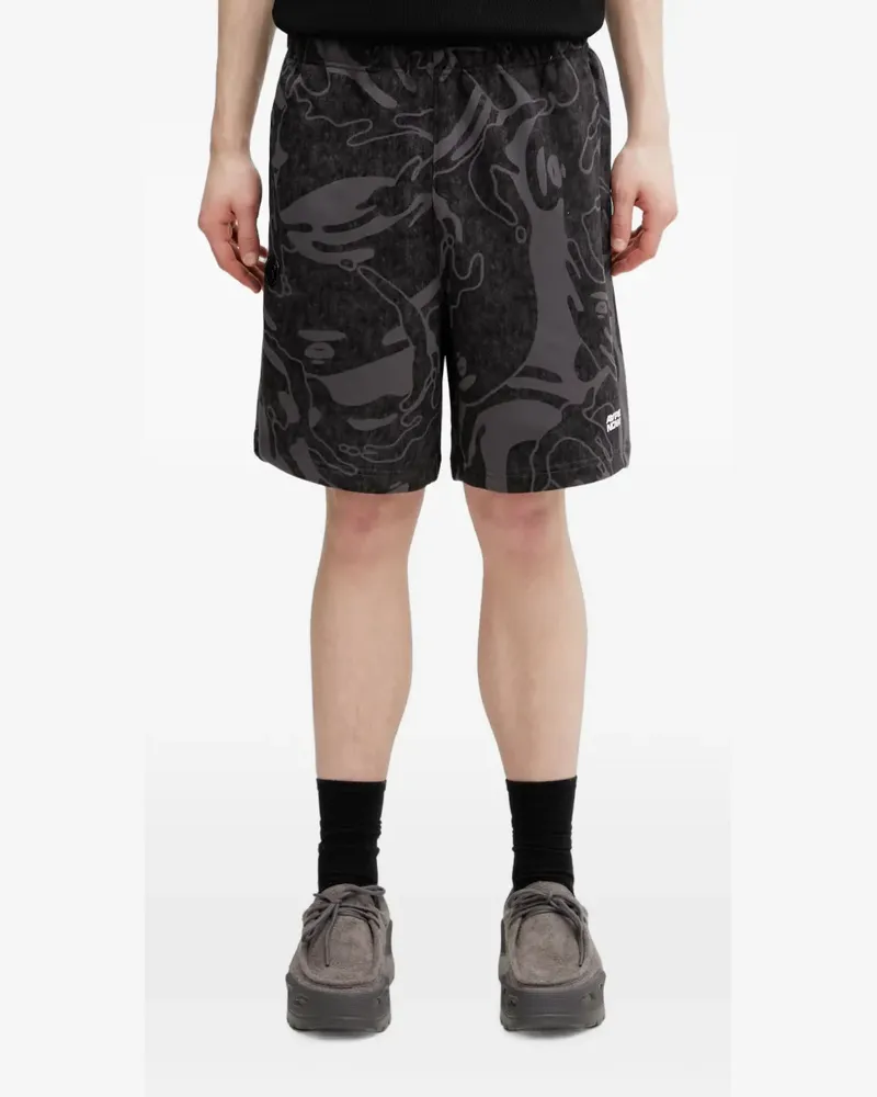 BAPE graphic-print logo-print shorts - Schwarz Schwarz