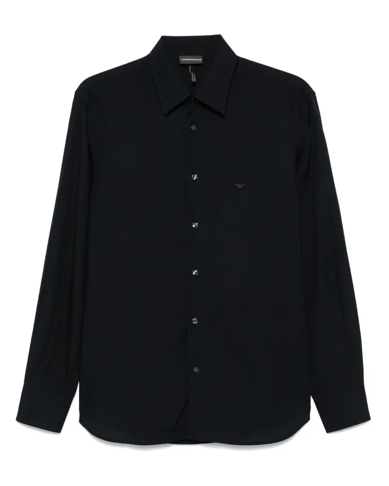 Emporio Armani Hemd mit Logo-Patch - Blau Blau