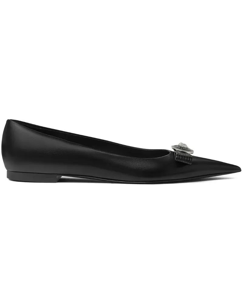 Versace Spitze Medusa Ballerinas - Schwarz Schwarz