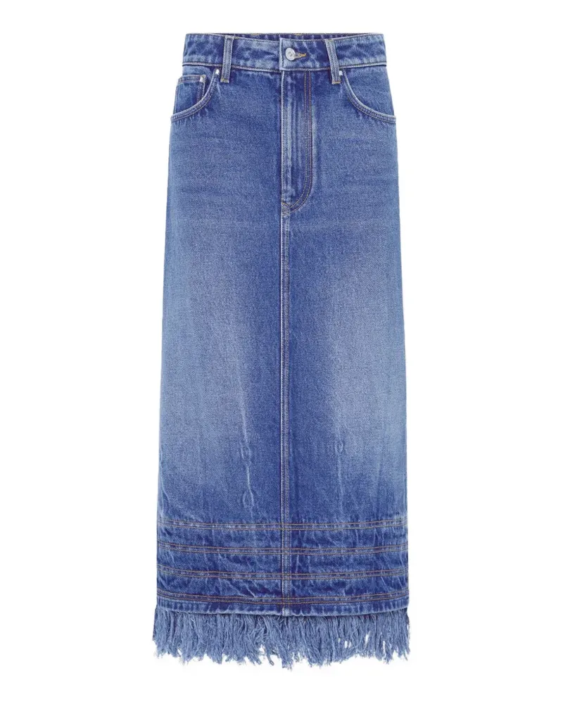 Paco Rabanne Midirock mit Fransen - Blau Blau
