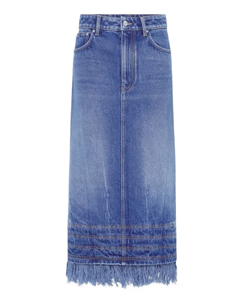 Paco Rabanne Midirock mit Fransen - Blau Blau