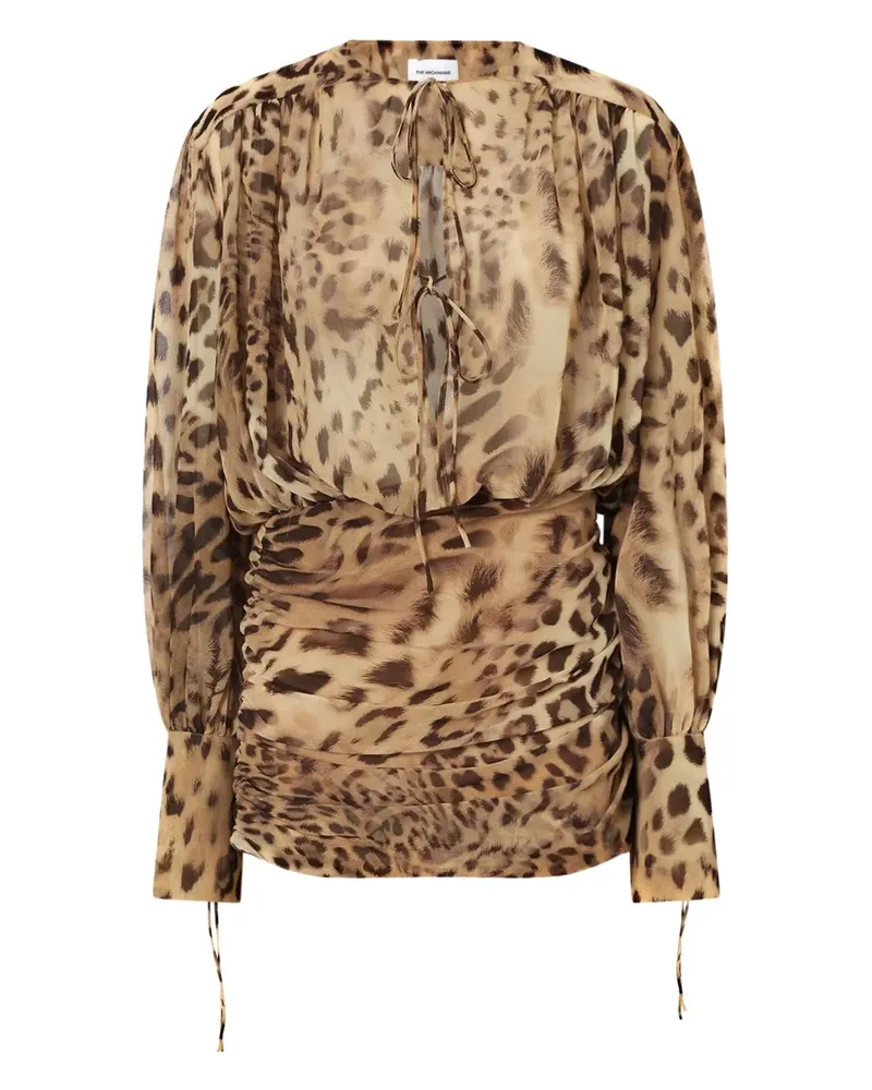 ANDAMANE Minikleid mit Animal-Print - Braun Braun
