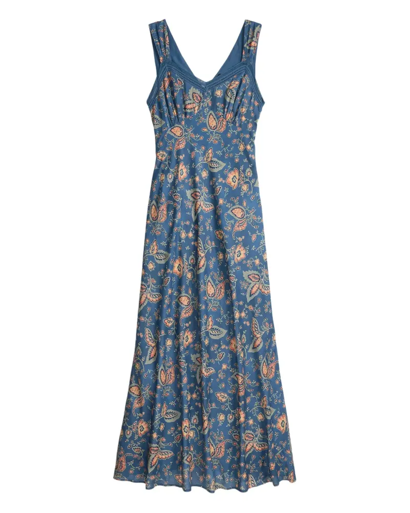 Ralph Lauren Midikleid mit Blumen-Print - Blau Blau