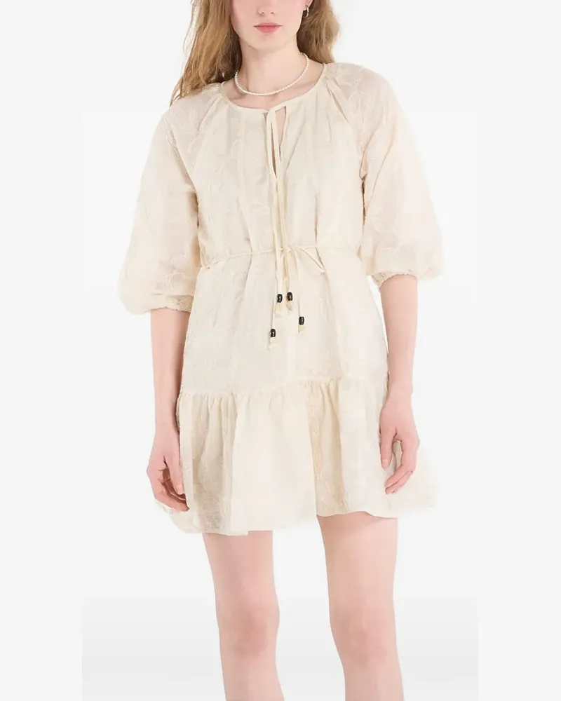 Desigual embroidered drawstring-waist dress - Nude Nude