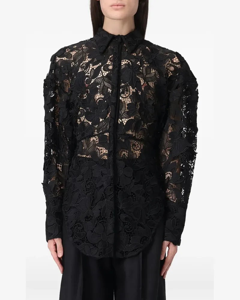 Blumarine macrame-lace shirt - Schwarz Schwarz