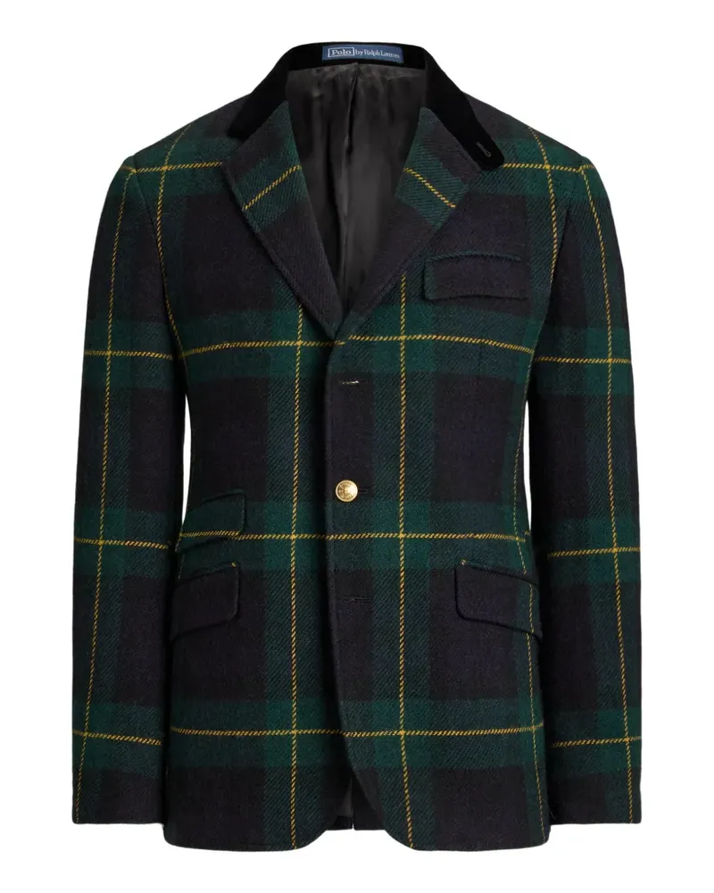 Ralph Lauren Karierte Hacking Jacke - Blau Blau