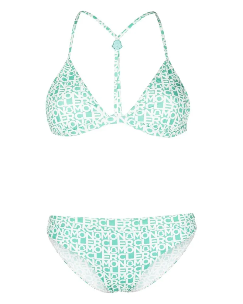 Moncler Bikini mit Logo-Print - Grün Grün